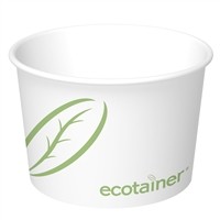 12 oz. Ecotainer Paper Soup / Food Containers, Compostable, Case of 1000