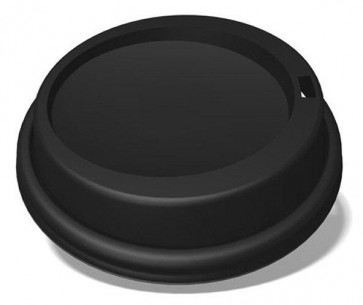 10 / 12 / 16 / 20 oz. PET Black Dome Lids for Ecotainer Biodegradable Hot Coffee Cups