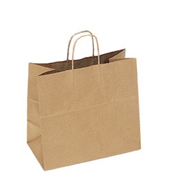 100% Recycled Paper Shopping Bags, 13" x 7" x 13"