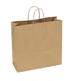 100% Recycled Paper Shopping Bags, 16" x 6" x 16"