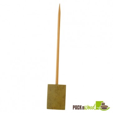 Single Prong Bamboo Skewer with Block End - 5.91 in.