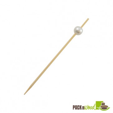 Bamboo Pick with While Pearl - 4.75 in.