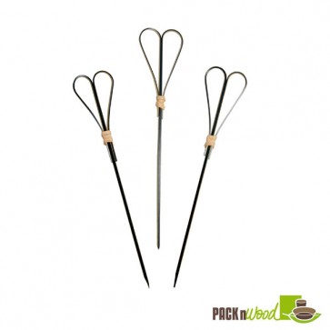 Black Bamboo Skewer With Looped Heart Design - 5.91"