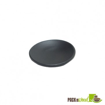Round Black Bamboo Mini Dish - 2.4"