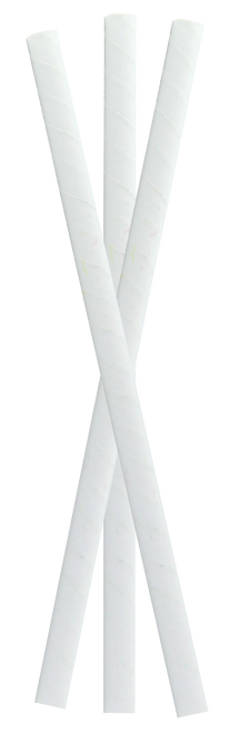 Compostable White Cocktail Paper Straws - 5.7 in.