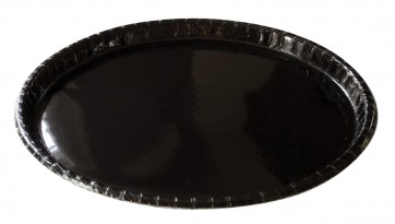 18" Black Elegance High Gloss Coated Corrugated Paper Catering / Deli / Party Tray