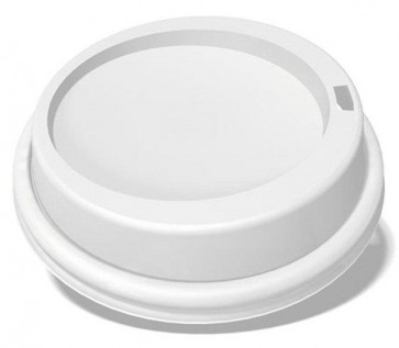 Ecotainer 8 oz. PET Dome Lids for Biodegradable Hot Cups / Coffee Cups, White 