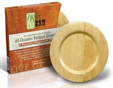 7" Bamboo Studio Round Bamboo Plates