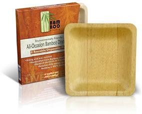 10" Deep Square Disposable Bamboo Plates 