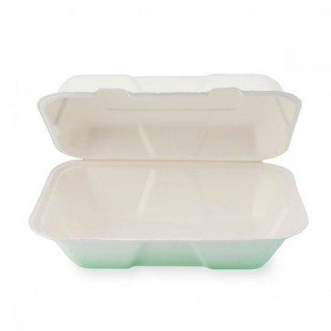 9" x 6" x 3" Bagasse Hoagie lunch box