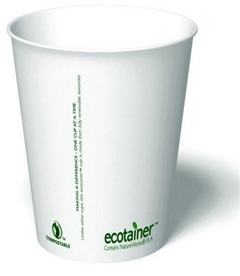 8 oz. Ecotainer Carte Blanc Biodegradable Hot Cup / Coffee Cup, Compostable, White