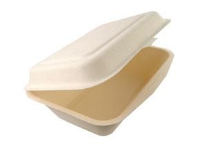 7" x 5" x 2 1/2" Bagasse Clamshell 