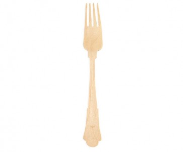 7.9" Disposable Biodegradable Fancy Birch Fork