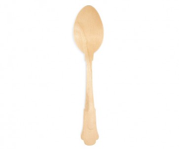 7.9" Disposable Biodegradable Fancy Birch Spoon