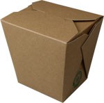 32 oz Kraft Vertical Take-Out Box FOLD-PAK EARTH 