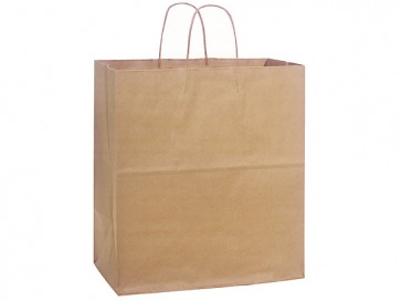 100% Recycled Paper Shopping Bags, 14.5" x 9.5" x 16.25"