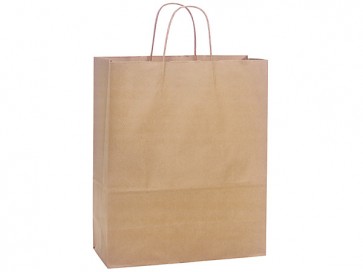 100% Recycled Paper Shopping Bags, 13" x 7" x 17"