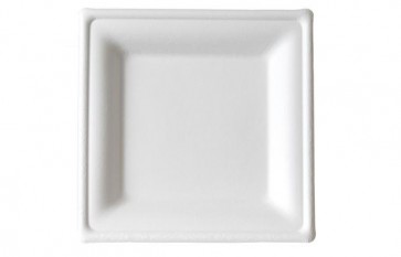 6" Premium Sugarcane Biodegradable Square Plates