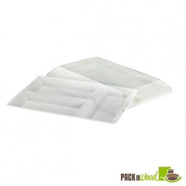 Clear Recyclable Lid for Eco-design Sugarcane Compartment Tray - 15.75 x 11.02 in.