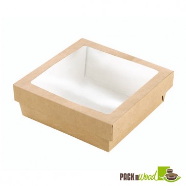 Square Kraft Box with Window - 9.8 x 2 in.
