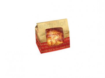 8 1/4" x 5 1/4" x 8 3/4" Natural Kraft Small Rotisserie Chicken Bags 