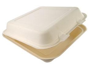 8" x 8" x 3" Bagasse Lunchbox 
