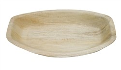 11" x 8" Compostable Rimmed Oval Palm Platter