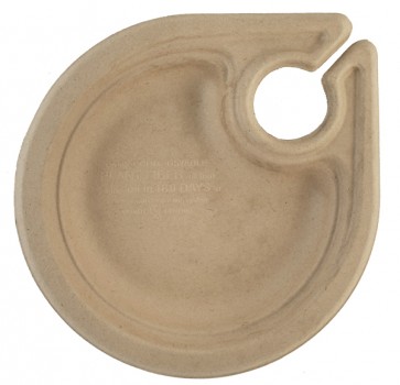7" Compostable Wheat Straw Plate with Drink Holder