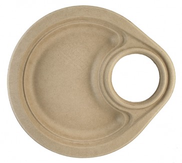 9" Compostable Wheat Straw Plate with Drink Holder