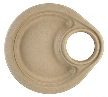 9" Compostable Wheat Straw Plate with Drink Holder
