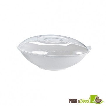 Recyclable Clear Lid for Bio 'n' Chic - Oval Sugarcane Bowl - 10.6 x 6.2 in. - 44oz