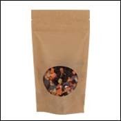 6" X 2-1/2" X 9"  Kraft Window Stand-Up Zipper Pouch, Kraft