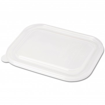 Clear Compostable Lid for Wheatstraw Small Entree Tray