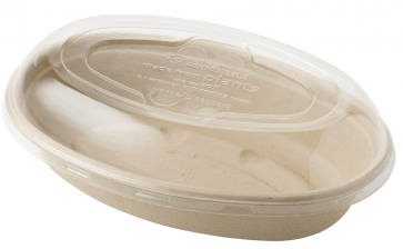 32 oz. Plant Fiber Burrito Bowl with Clear Compostable Lid