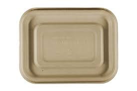 Compostable Wheatstraw Small Entree Tray FIBER LID
