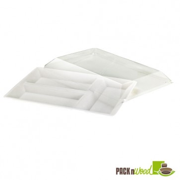 Eco-design Sugarcane Compartment Tray - 15.75 x 10.63 x 1.10 in.