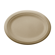 12 inch Compostable Oval Plant Fiber Plate 