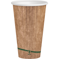 16 oz. Smooth Double Wall Kraft Hot Cup 