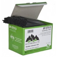 5.75" Black Corn Plastic Cocktail Straws
