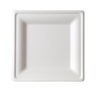 8" Premium Sugarcane Biodegradable Square Plates