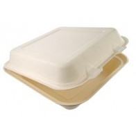 8" x 8" x 2.5" Bagasse Clamshell