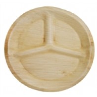 11" Compostable 3-Compartment Palm Plate