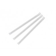 7.75 in. Wrapped Jumbo Compostable PLA Straws Clear