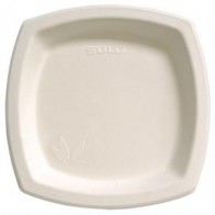 6 3/4" Square Solo Bare Biodegradable Plates Sugarcane, (6PSC-2050 ), Compostable, Case of 1000