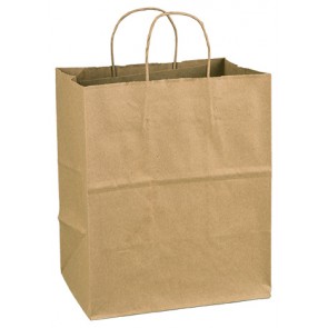 100% Recycled Paper Shopping Bags, 10" x 7" x 12"