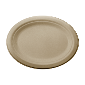 12 inch Compostable Oval Plant Fiber Plate 