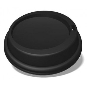 10 / 12 / 16 / 20 oz. PET Black Dome Lids for Ecotainer Biodegradable Hot Coffee Cups