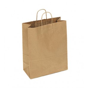 100% Recycled Paper Shopping Bags, 13" x 6" x 16"