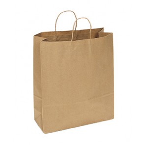100% Recycled Paper Shopping Bags, 16" x 6" x 19"