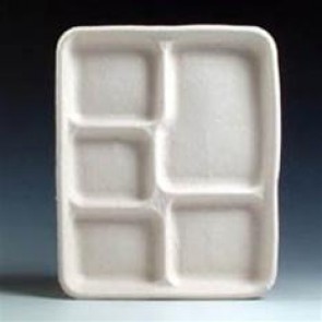 8.5" x 10.5" 5-Compartment Heavyweight Lunch Trays